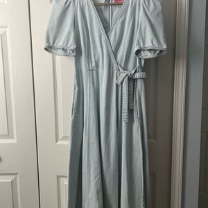 Light Blue Wrap Dress
